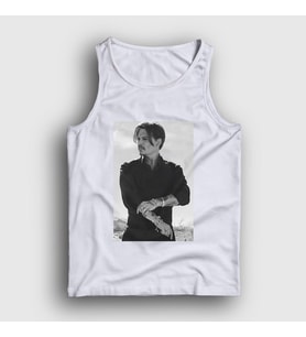 Presmono Unisex Beyaz Cool Johnny Depp Atlet 320253tt