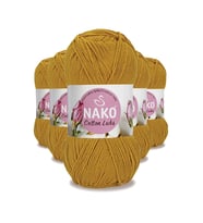 5 Adet Cotton Lüks Yelek Tunik Kazak Bluz Hırka İpi Yünü Hardal 97555