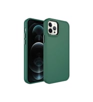 Apple iPhone 14 Pro Max Uyumlu Kılıf Metal Çerçeve ve Buton Tasarımlı Sert Zore Botox Kapak (Koyu Yeşil)