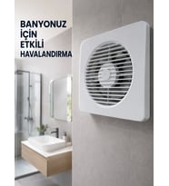 20 W Havalandırma Fanı 150 mm Bağlantı Çapı 20,8 x 20,8 cm Dekoratif Aspiratör