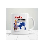 Kişiye Özel Harita Mühendisi Baskılı Kupa