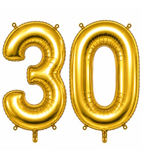 30 Rakam Folyo Balon Altın Rengi (100 cm)