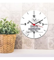 Tekstil Mühendisi Siyah Tasarım Duvar Saati