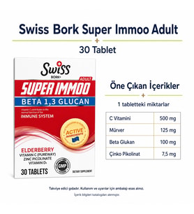 Swiss Bork Super Immoo Adult Beta Glukan 30 Tablet
