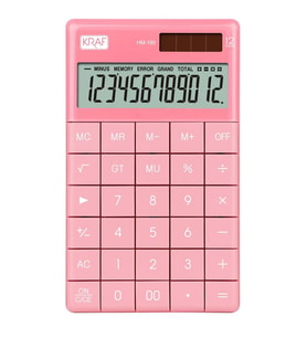 KRAF 12 HANE MASAÜSTÜ HESAP MAKİNESİ HM-180 PK PEMBE