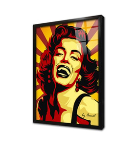 Marilyn Monroe Çerçeveli Cam Tablo