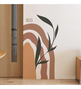 Yaprak Desenli Bohem Duvar Sticker 65x100cm