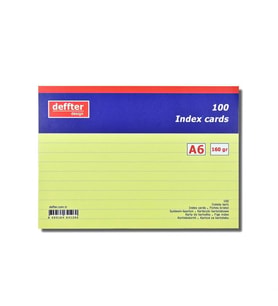 Deffter İndex Kartı A6 Sarı Çizgili 641260