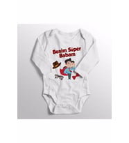 Benim Süper Babam Baskılı Bebek Body