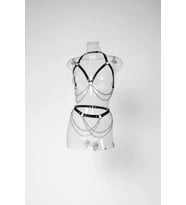 Mulvxbrf Brf02 Siyah Harness Takım Zincir Detaylı Metal Halka Aksesuar - Brf1195 (Mulvix)