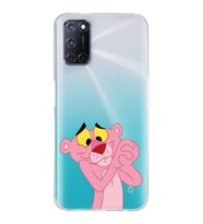 Oppo A52/A72/A92 Uyumlu Pembe Panter Tasarımlı Şeffaf Telefon Kılıfı
