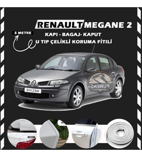 Renault Megane 2 Oto Araç Kapı Koruma Fitili 5metre Parlak Beyaz Renk