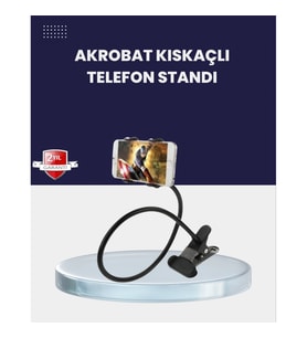 Mey İthalat® Güçlü Mandallı Akrobat Telefon Tutucu Masa Araç Uyumlu