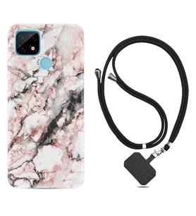 Realme C11 C21 C21Y C25Y C11 2021 Kılıf Boyun Askılı Silikon Colorfull Marble 2 1389