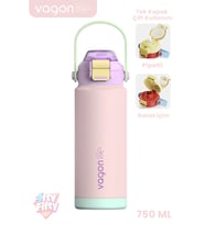 750 ML Tek Kapak Çift Kullanım Pipetli Rahat İçim Kulplu Paslanmaz Çelik Termos ff1108-750ML