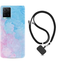 Vivo Y11S Y21S Y20 Y20S Y70 Kılıf Boyun Askılı Silikon Pink Blue Abstract 1385