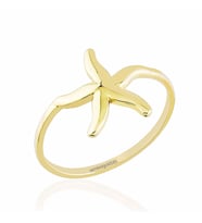 Deniz Yıldızı Altın Yüzük Sarı 14K Gold (Çok Renkli)