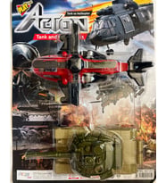 Helikopter ve Tank Seti 2'li Oyun Seti 20 Cm
