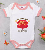 BK Kids Kişiye Özel Pembe Bebek Body Zıbın - Model 16