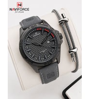 Naviforce Deri Kordon İtalyan Tasarım Bileklik Hediyeli 3 ATM Suya Dayanıklı Erkek Kol Saati N8023D1