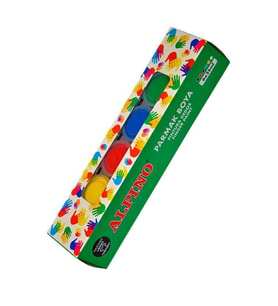 Parmak Boyası 6 Renk 25 ml 1 Paket 6 Lı Parmak Boya Alpino Anasınıfı Okul Öncesi Kreş Etkinlik (Çok Renkli)