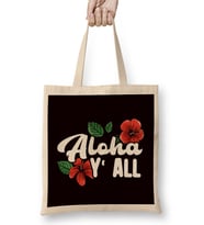 Aloha Hibiscus Hawaii Ocean Island Summer Vacation Travel Bez Çanta Uzun Saplı