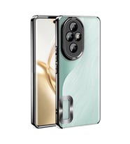 Honor 200 Pro Kılıf Logo Yeri Açık Kamera Lens Korumalı Renkli Kenarlı Şeffaf Silikon (Siyah)