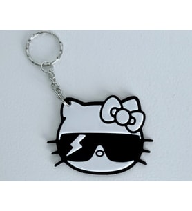 Gözlüklü Sevimli Kedi Anahtarlık 3D Baskı Kawaii Çanta Süsü