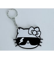 Gözlüklü Sevimli Kedi Anahtarlık 3D Baskı Kawaii Çanta Süsü