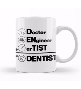 Doctor Engineer Artist Dentist 03 Kupa Bardak Porselen