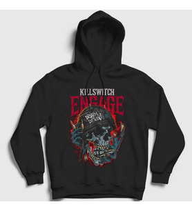 Presmono Unisex Siyah Disarm Metal Killswitch Engage Kapüşonlu Sweatshirt 537370tt
