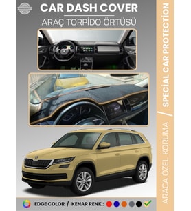 SKODA KODIAQ (2017-2022) Torpido Örtüsü Ön Göğüs Halı Torpido Koruma Birebir Uyum Kaymaz UV Koruma