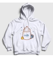 Presmono Unisex Beyaz Milk Mölang Piu Piu Molang Kapüşonlu Sweatshirt 466167tt