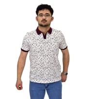 Erkek Polo Yaka Baskılı Pike Tişört 10600 BGL-ST04539 (Mürdüm)