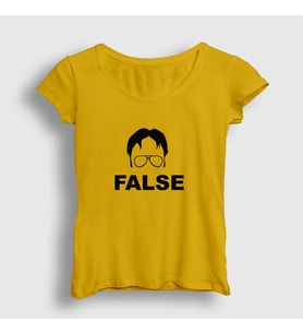 Presmono Kadın Sarı False Dwight Schrute Dizi The Office T-Shirt 345462tt (Sarı)