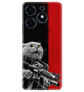 Tecno Spark 10 Pro Kılıf Silikon Desen Özel Seri Çılgın Kedi 1674