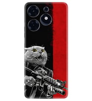 Tecno Spark 10 Pro Kılıf Silikon Desen Özel Seri Çılgın Kedi 1674