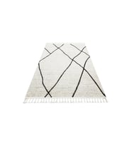 Ekru Modern Geometrik Desenli Krem Halı Salon Halısı Kabartmalı Yumuşak Doku Çocuk