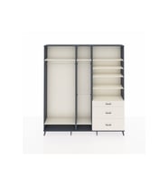 Arges Gardrop 9 Raflı 3 Çekmeceli 3 Askılı 220x30x243 Antrasit-Aytaşı