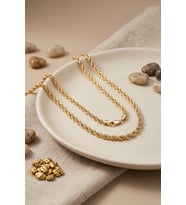 CM Burgu Zincir Model Gold Renk 50 cm Kadın Kolye 5886