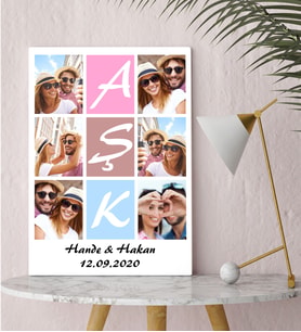 BK Gift Kişiye Özel Aşk Temalı Kanvas Tablo-1