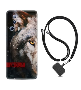 Xiaomi Mi 13 Lite Kılıf Silikon Boyun Askılı İpli Desenli Silikon Wolf Eyes 1758