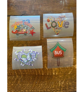 5X8 CM 4 LÜ ÜTÜ İLE YAPIŞAN TRANSFER BASKI ARMA SETİ TİŞÖRT KOT BASKI