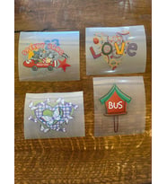 5X8 CM 4 LÜ ÜTÜ İLE YAPIŞAN TRANSFER BASKI ARMA SETİ TİŞÖRT KOT BASKI