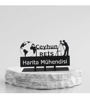 Harita Mühendisi Masa İsimliği  - Kişiye Özel  Masa İsimliği - Harita Mühendisi Metal İsimlik