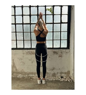 Bron Siyah Sırt Tasarımlı Askılı Spor Büstiyer ( Sporcu Sütyeni )