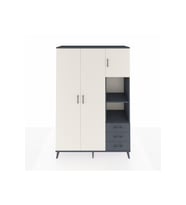 Hyperion Dolap 5 Raflı 3 Çekmeceli Tek Askılı 132x44x195 Antrasit-Aytaşı/Antrasit
