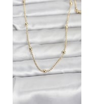 CM 14K Gold Renk Top Zincir 60 cm Kadın Kolye TJ-BKO10960