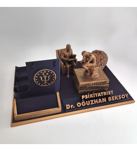 Kişiye Özel Psikiyatrist Masa İsimliği Kartvizitlik - Psikiyatri Kliniği Muayenehane Açılış Hediyesi