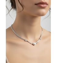 Çelik Silver Kalp Kolye - 25-clkk186
